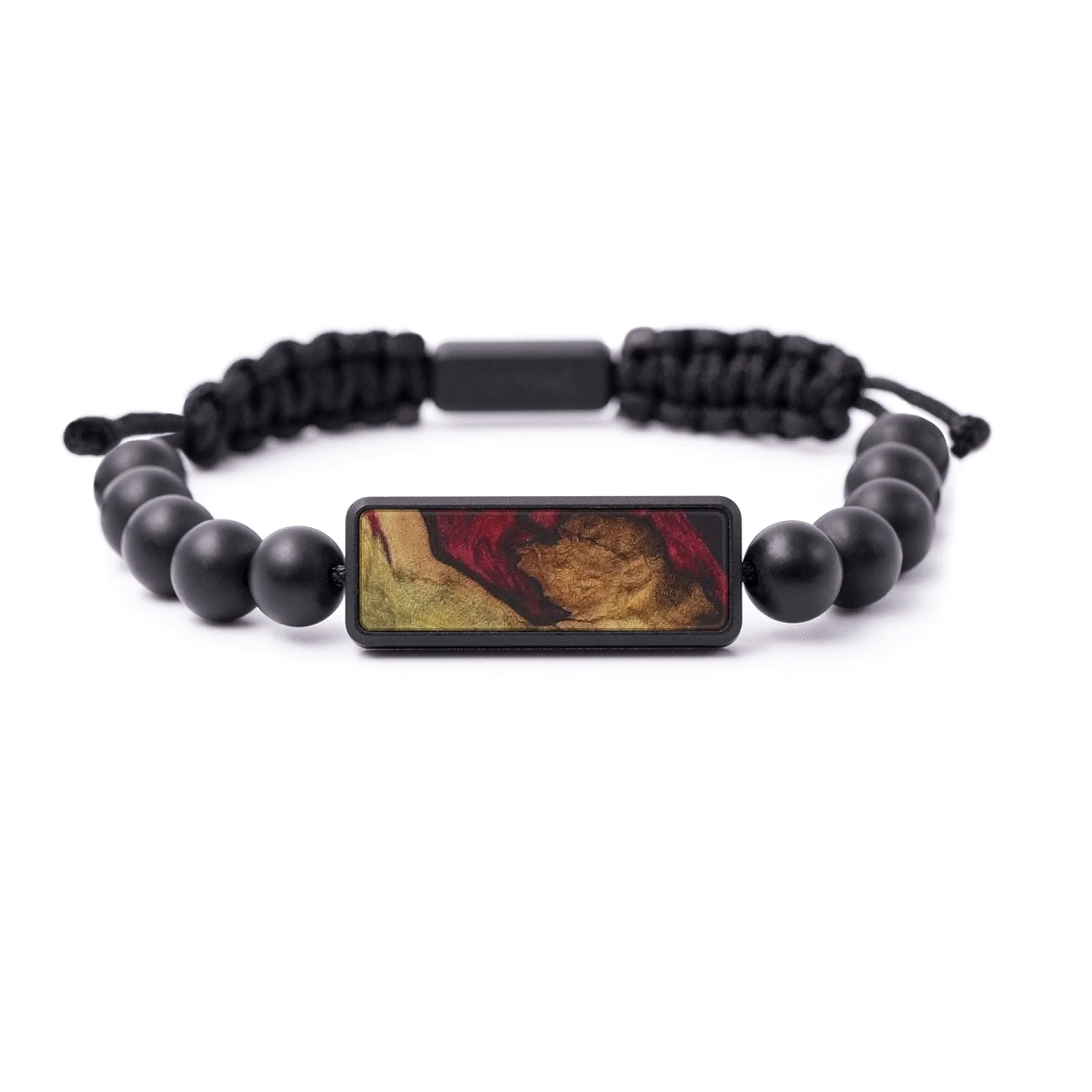 Bead Wood Resin Bracelet - Lolla (Dark Red, 584584)