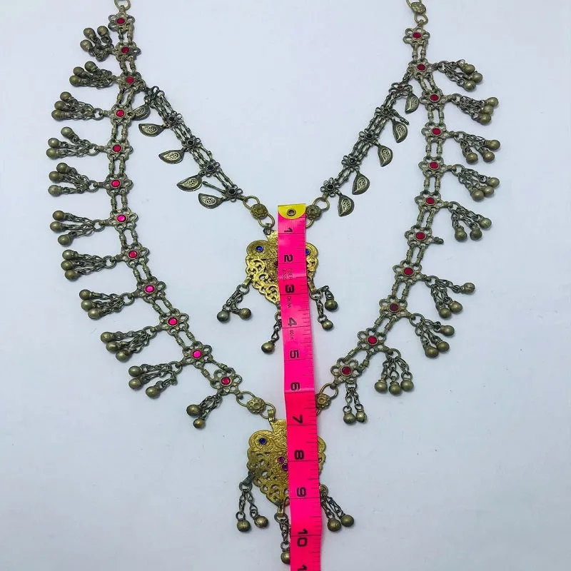 Bib Necklace With Two Layers Pendants