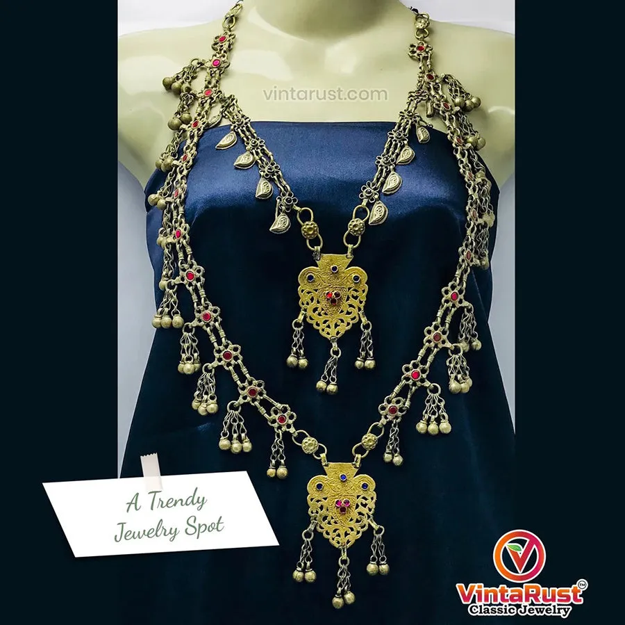 Bib Necklace With Two Layers Pendants