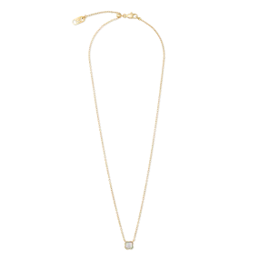 Birthstone April Necklace White Quartz Gold