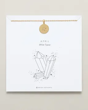 Birthstone Pendant Necklace — White Topaz