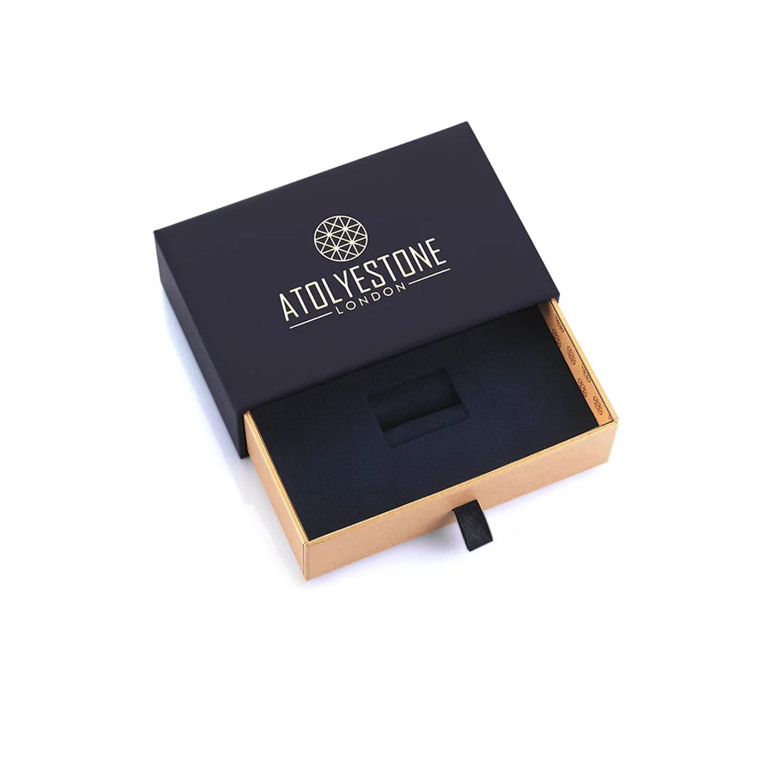 Brushed Square Onyx Ring - Solid Silver
