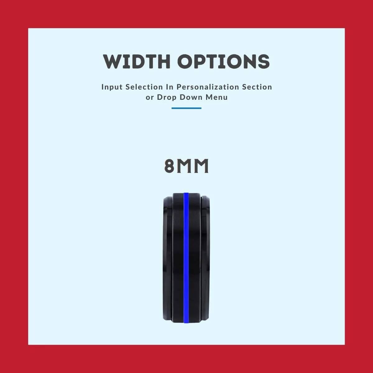 BURST | Bocote Wood, Black Tungsten Ring, Blue Groove, Stepped Edge