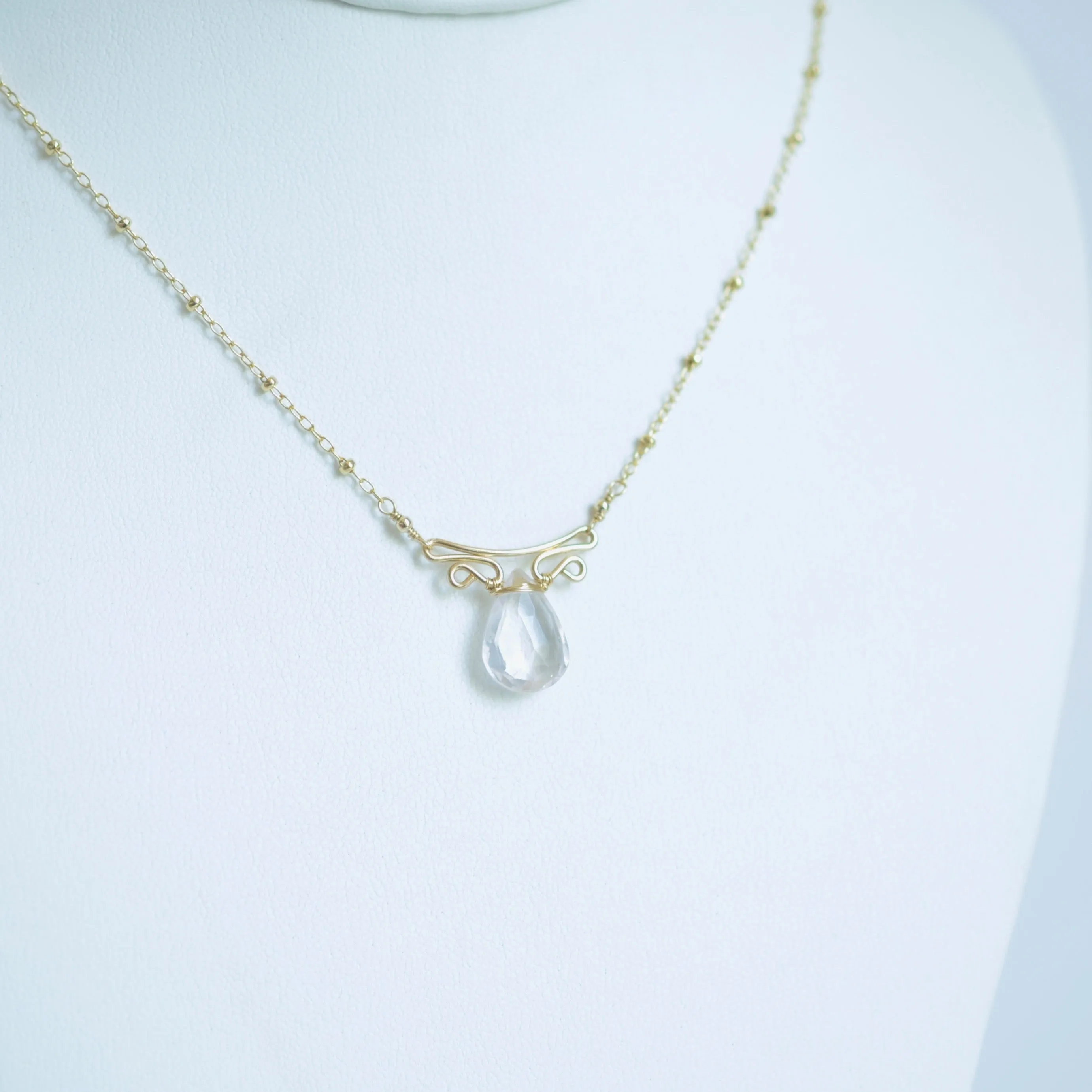 Camila - Rose Quartz, 14k Gold Filled Necklace