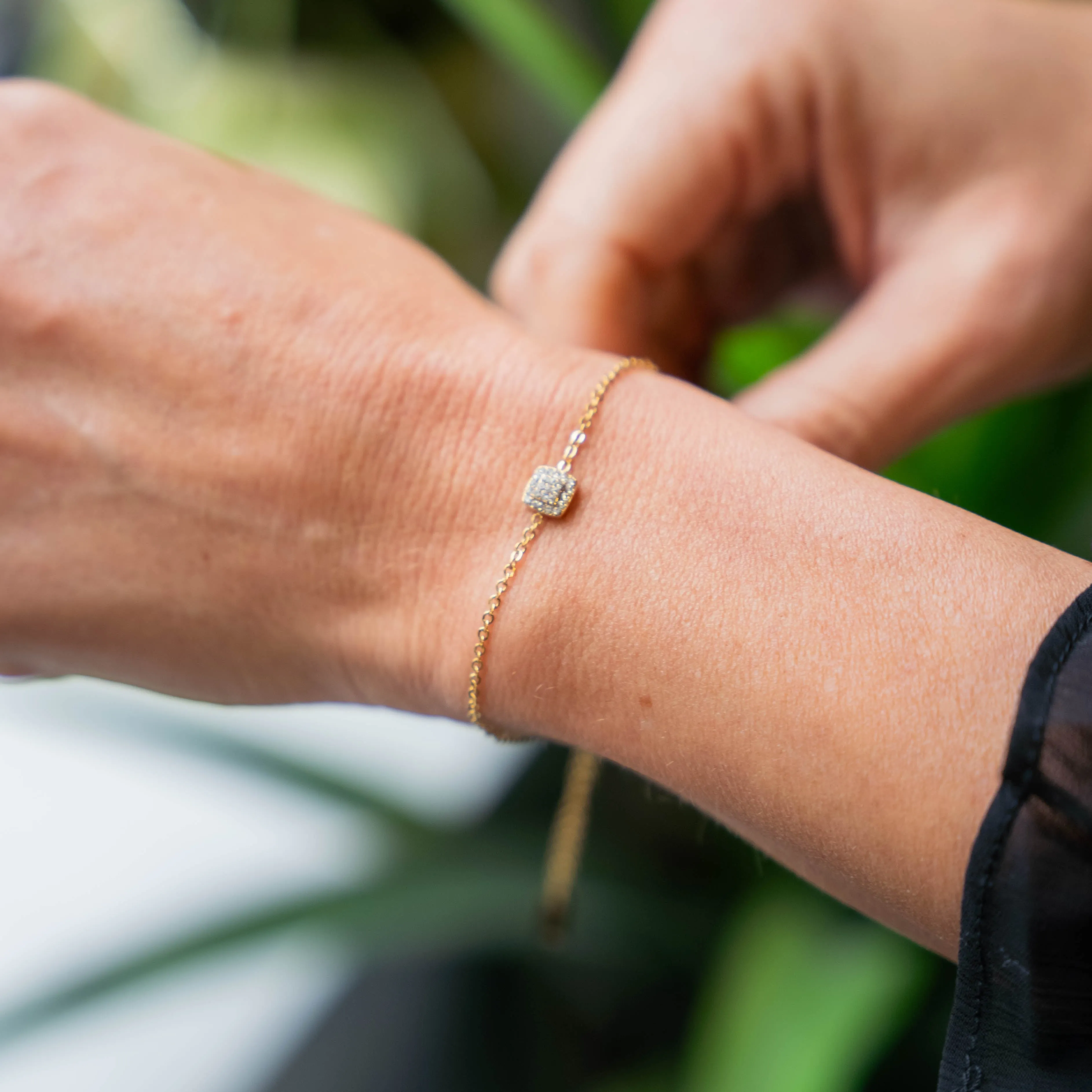 CASCADE - Gold Plated Cubic Zirconia Accent Bracelet