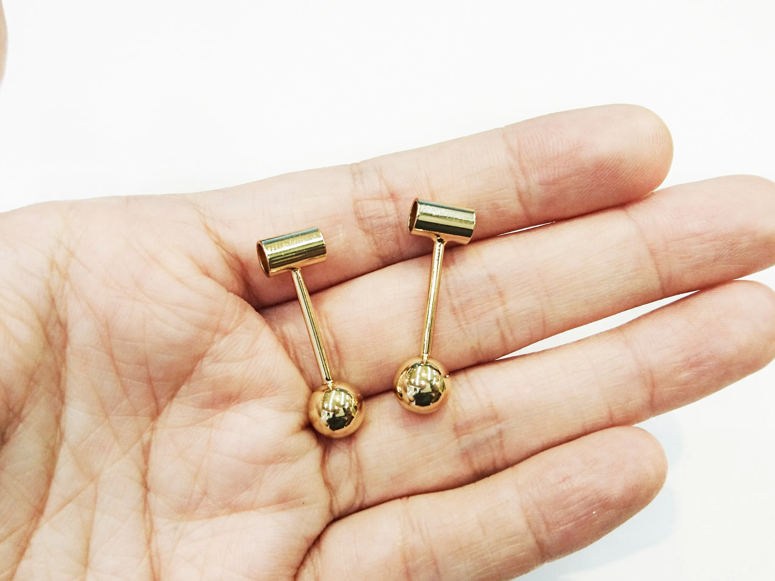Charm, Brass, 8x29mm, T-shape, 2 Pieces | 銅吊飾, 8x29mm, T形, 2個