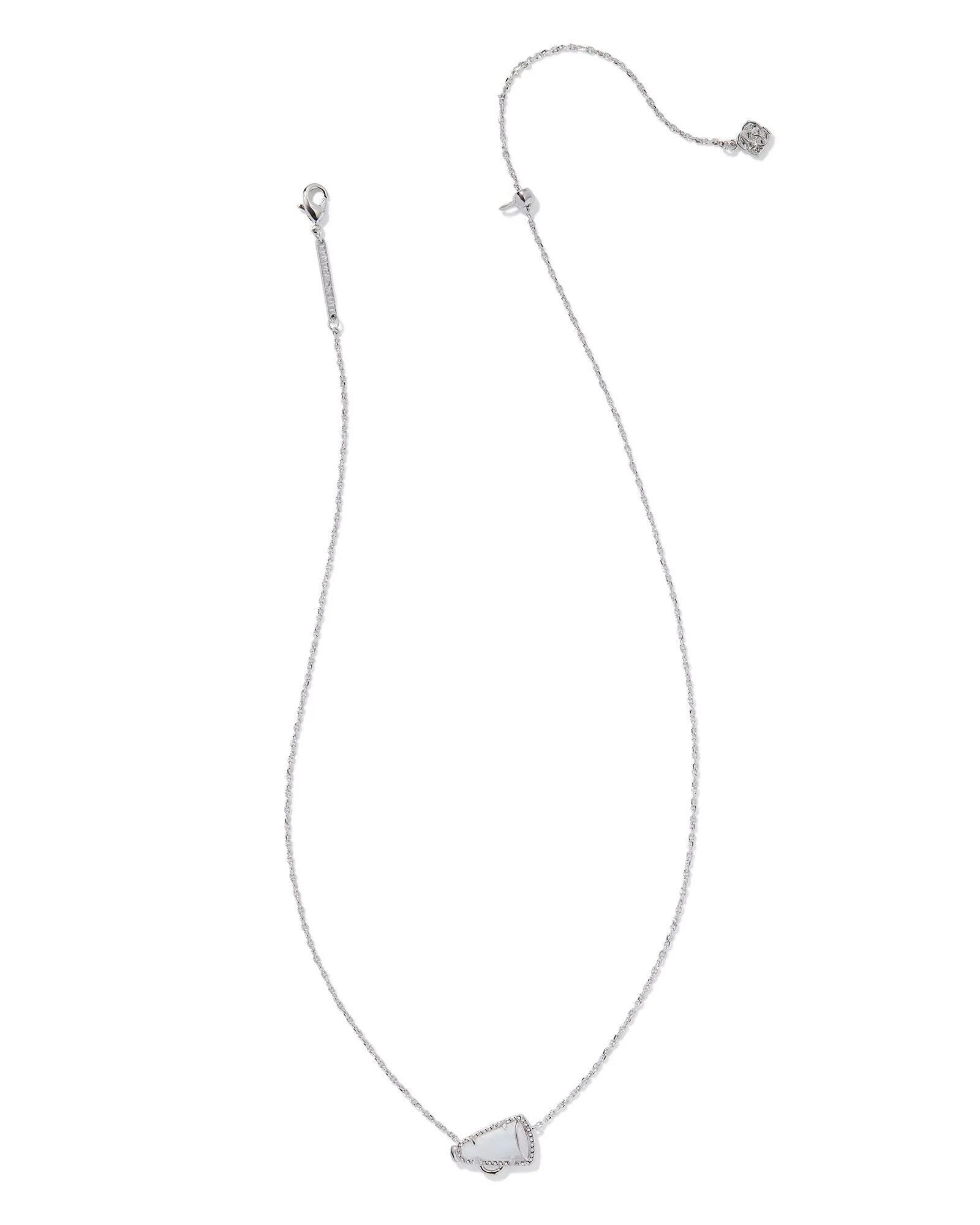 Cheer Short Pendant Necklace in Silver White Mother of Pearl