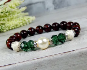 Christmas Jewelry for Women - Holiday Bracelet - Red and Green Jewelry