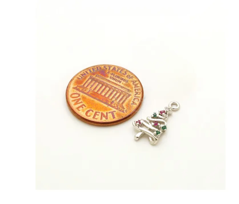 Christmas Tree Charm Dangle Wrap Ring
