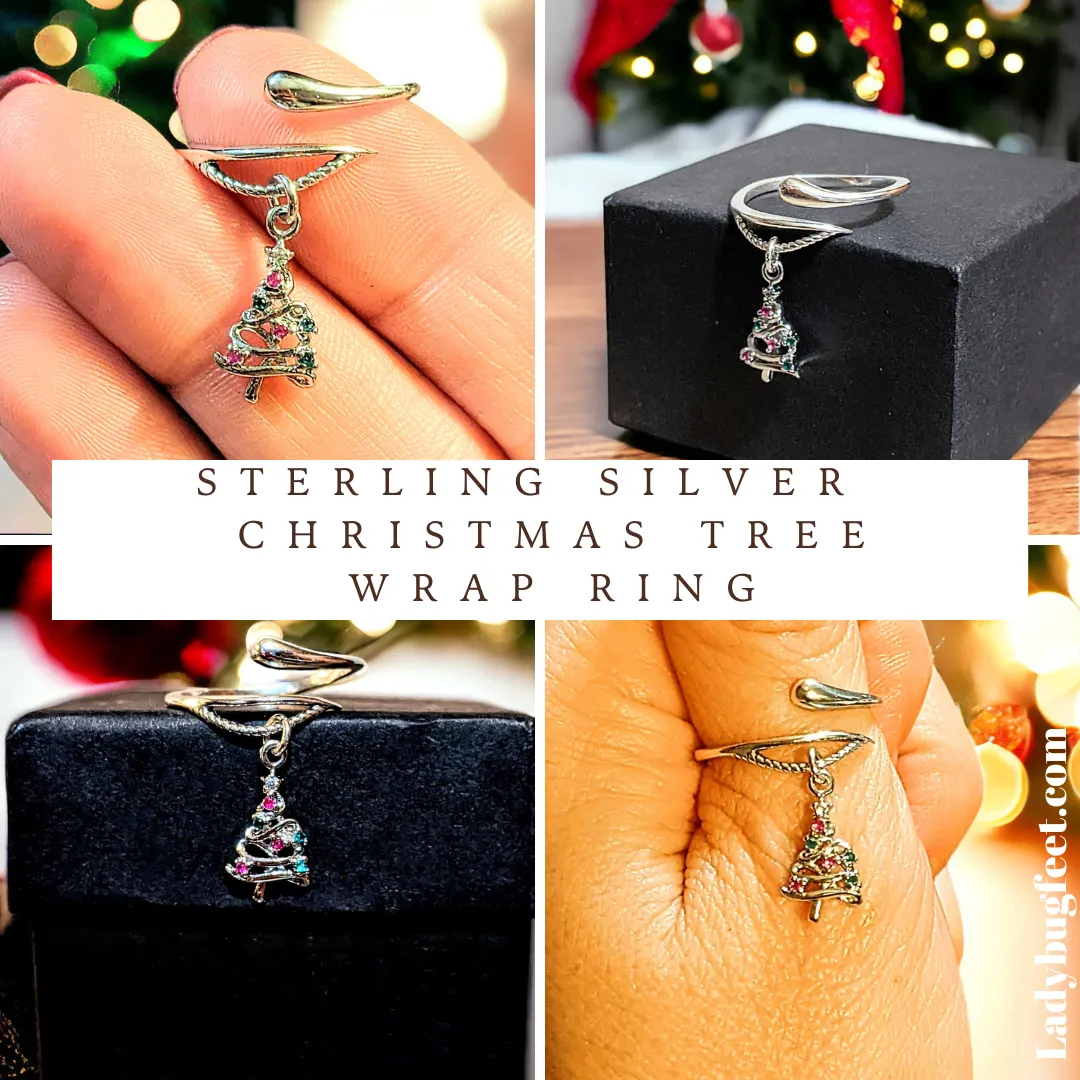 Christmas Tree Charm Dangle Wrap Ring