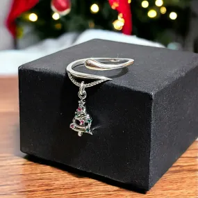 Christmas Tree Charm Dangle Wrap Ring