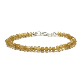Citrine Bracelet Knotted with Sterling Silver Trigger Clasp