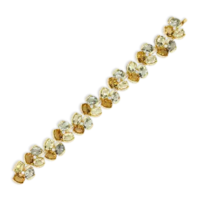 Citrine, Lemon Quartz & Prasiolite Bracelet
