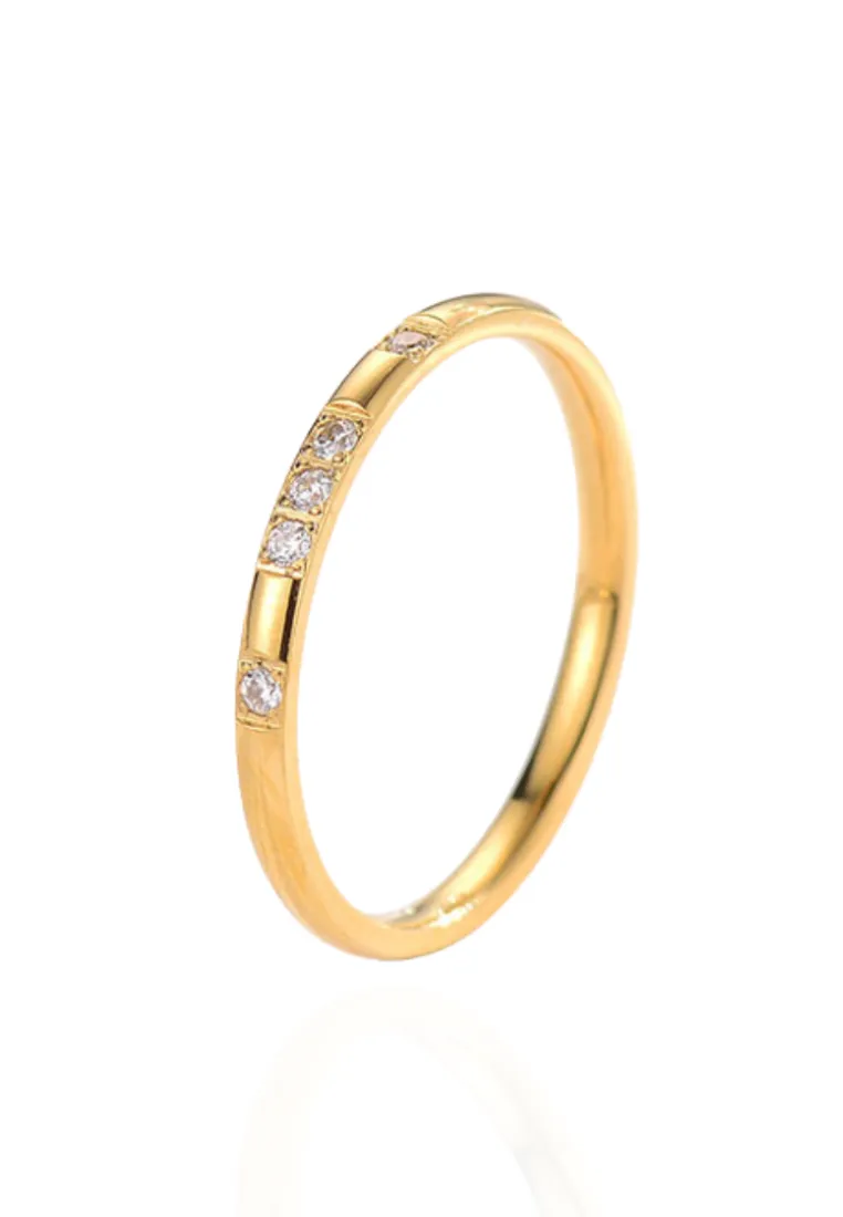 Claudia Cubic Zirconia Band Ring in Gold