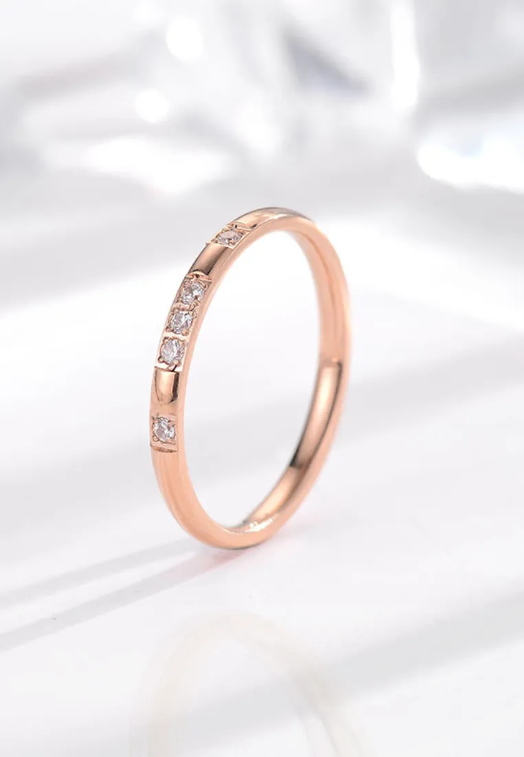 Claudia Cubic Zirconia Band Ring in Gold