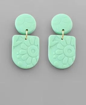Clay Half Oval Earring Turquoise