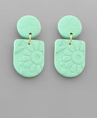 Clay Half Oval Earring Turquoise