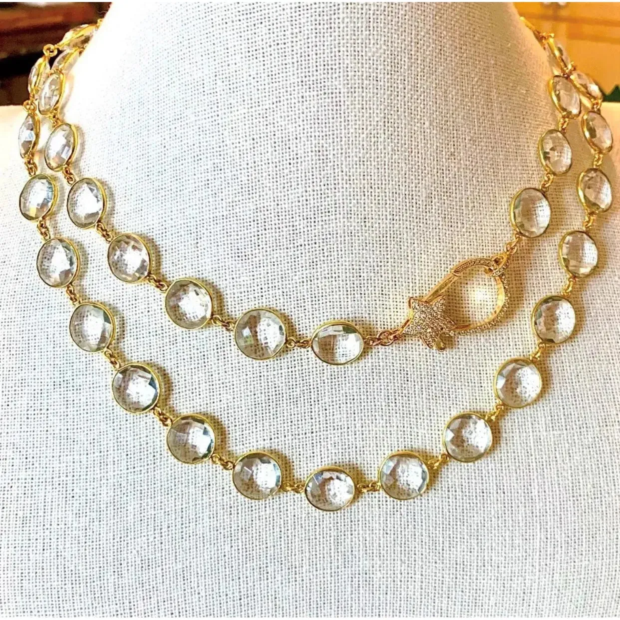 Clear Quartz Star Clasp Necklace