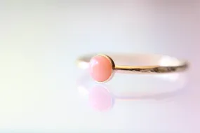 Coral Stacking Ring, Coral  Ring, Salmon Coral Ring, Coral, Coral Jewelry, Gold Coral Ring, 14kt Yellow Gold, Gemstone, Pink Coral, Gift
