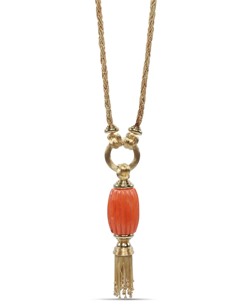 Coral Tassel Necklace