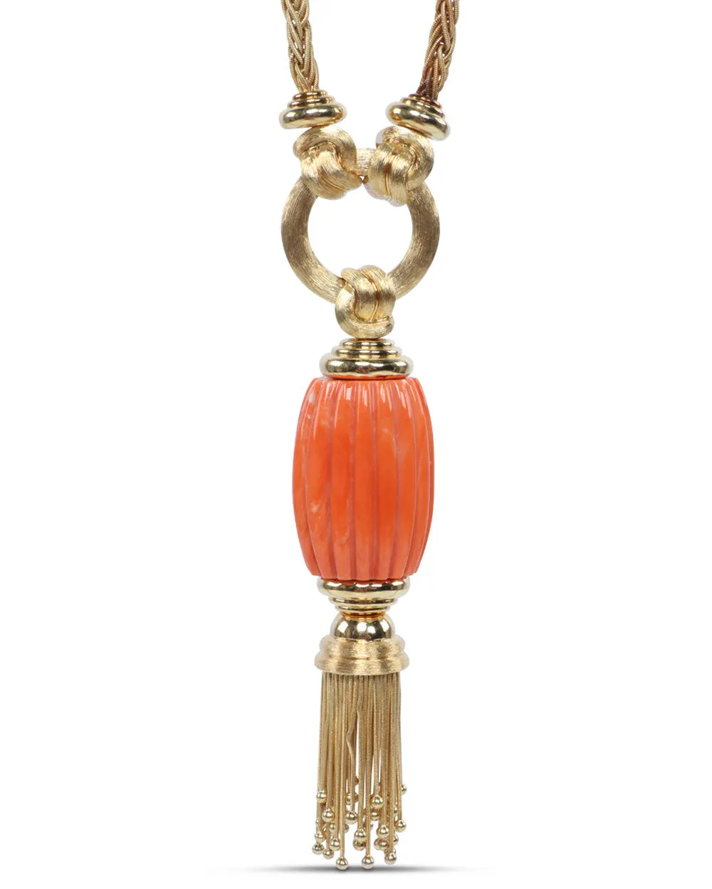Coral Tassel Necklace