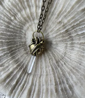 Crystal heart pendant - Starbrary Quartz