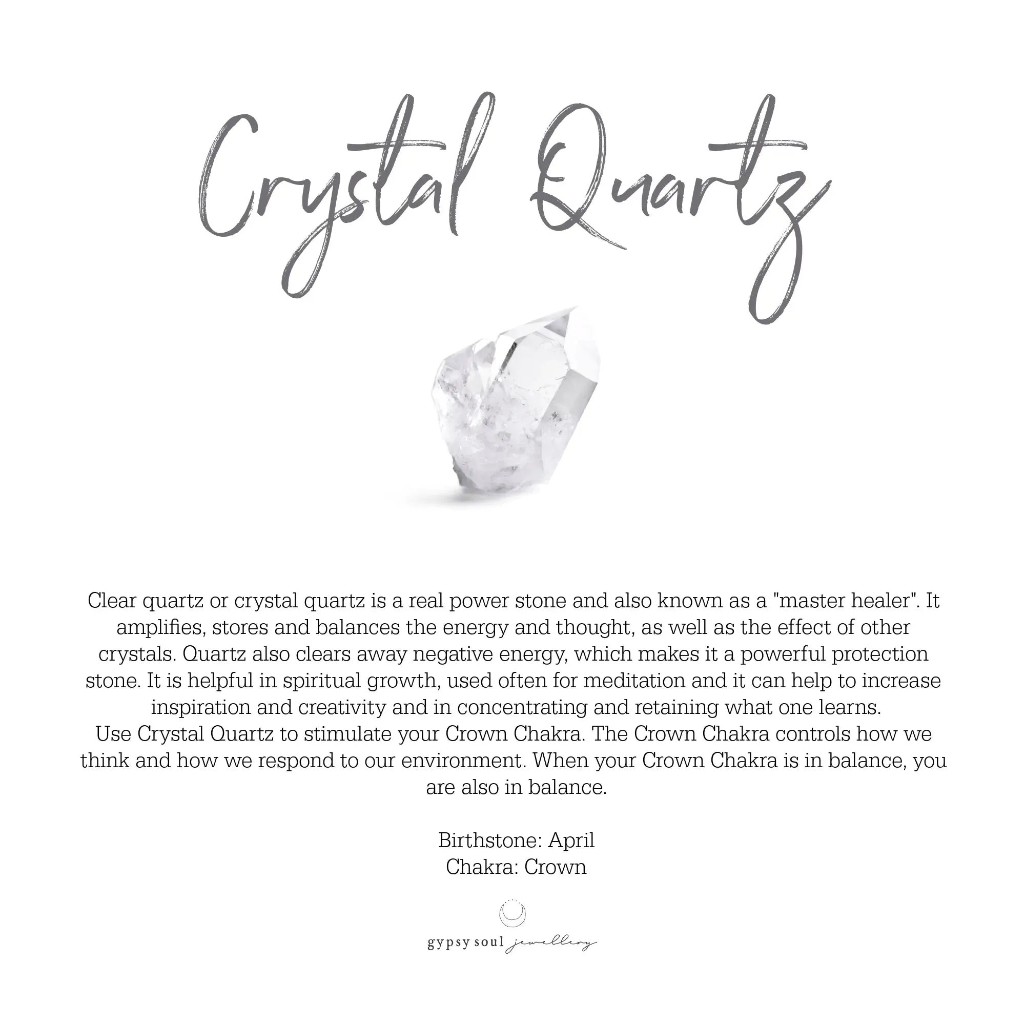 Crystal Quartz Point Necklace - antique silver