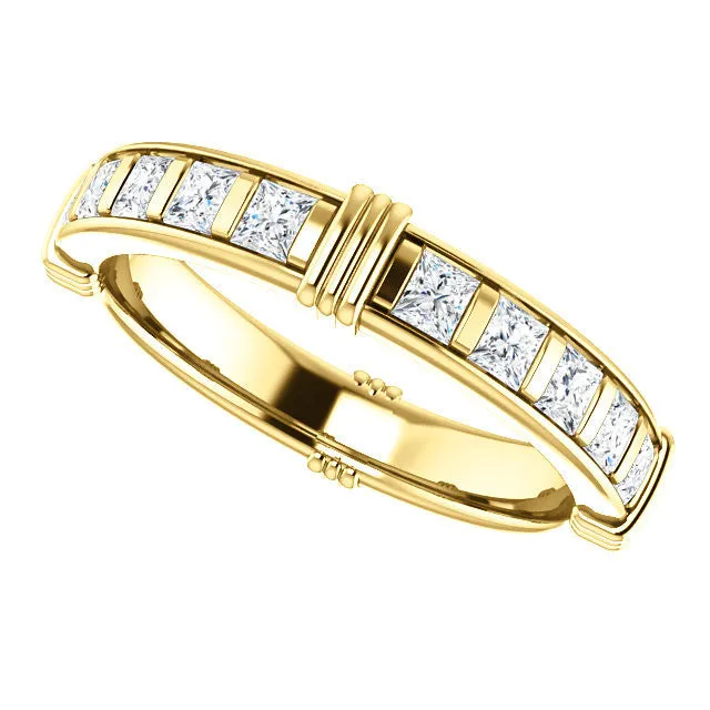 Cubic Zirconia Anniversary Ring, Style 03-94 (Customizable Round or Princess Eternity Band)