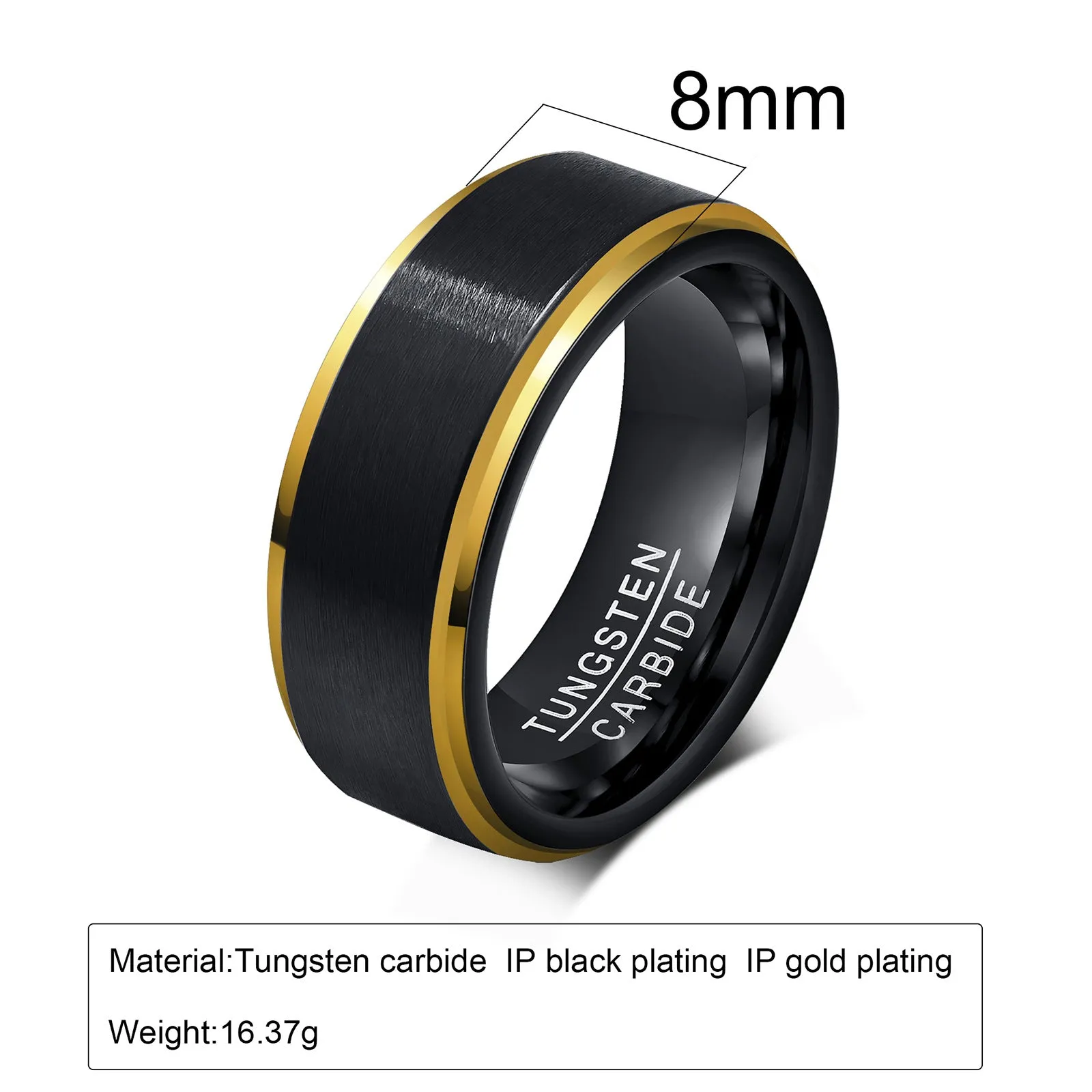 Custom Engraved Tungsten Ring for Guys