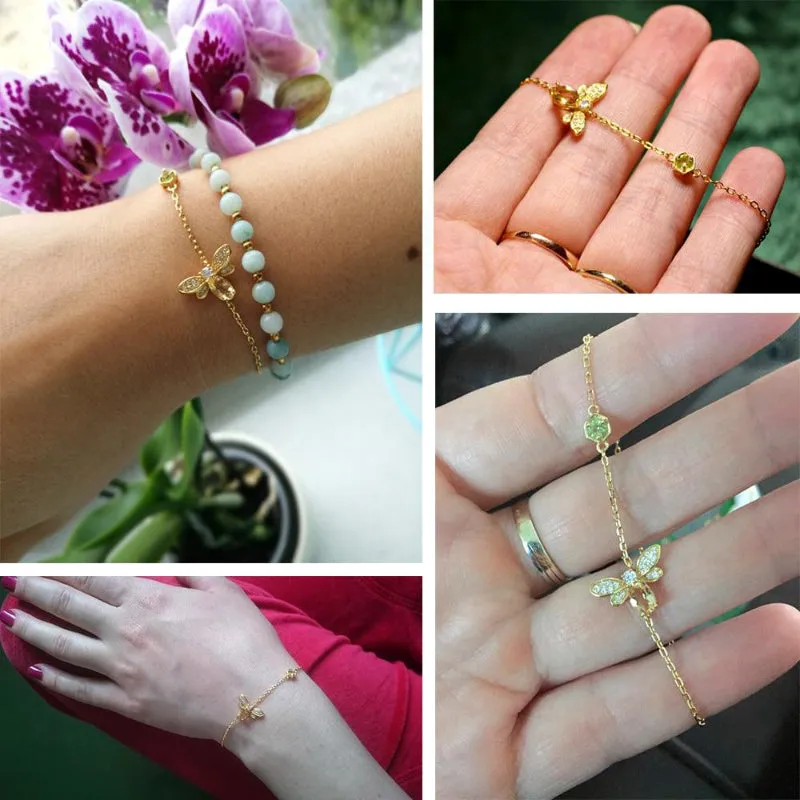 Delightful Citrine Stone Honey Bee Charm Bracelets