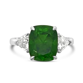 Demantoid Garnet & Diamond Ring