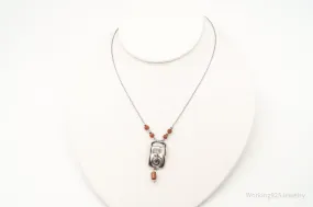 Designer Silpada Goldstone Hammered Sterling Silver Necklace
