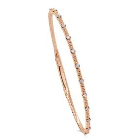 Diamond Classic Station Flexible Bangle in 14K Rose Gold