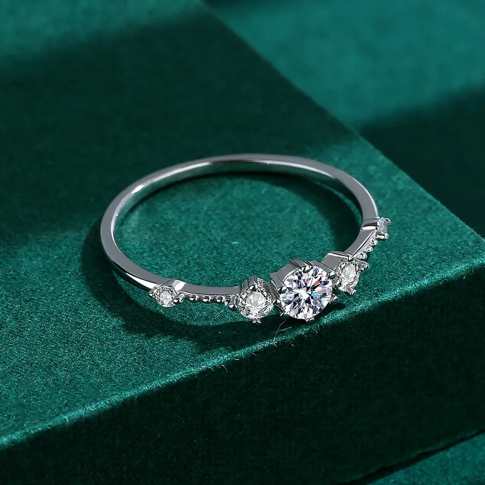 Diamond cut Lovers Silver Ring