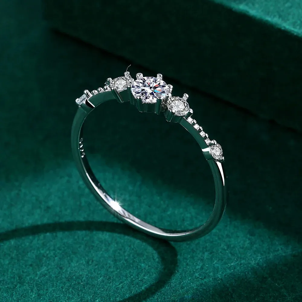 Diamond cut Lovers Silver Ring