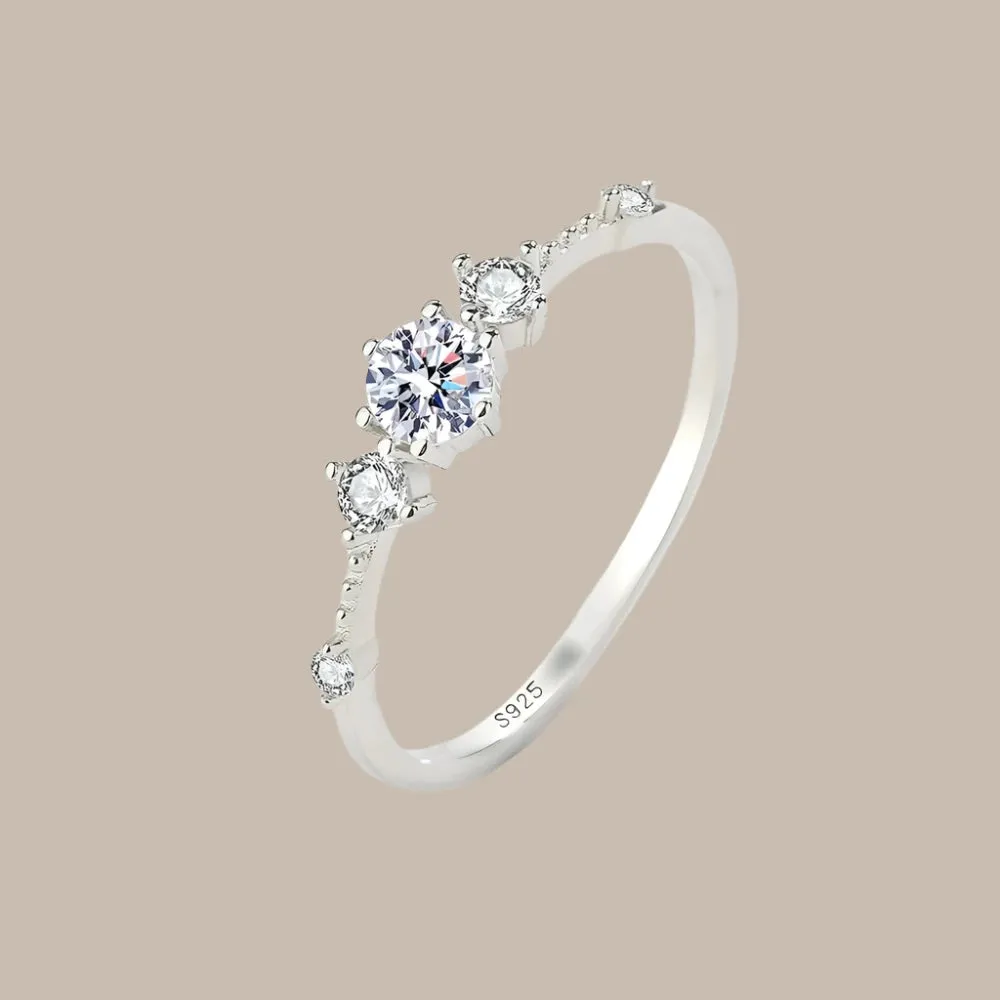 Diamond cut Lovers Silver Ring