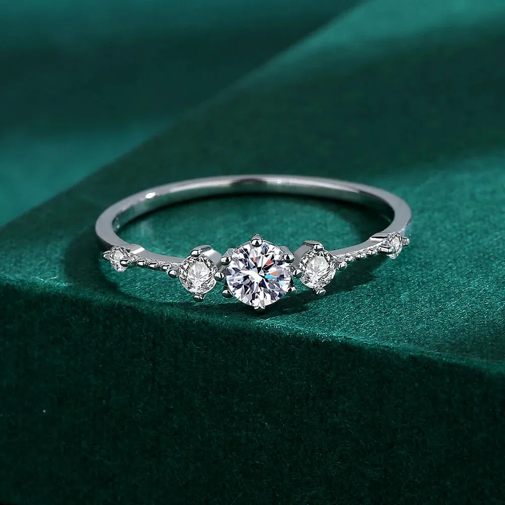 Diamond cut Lovers Silver Ring