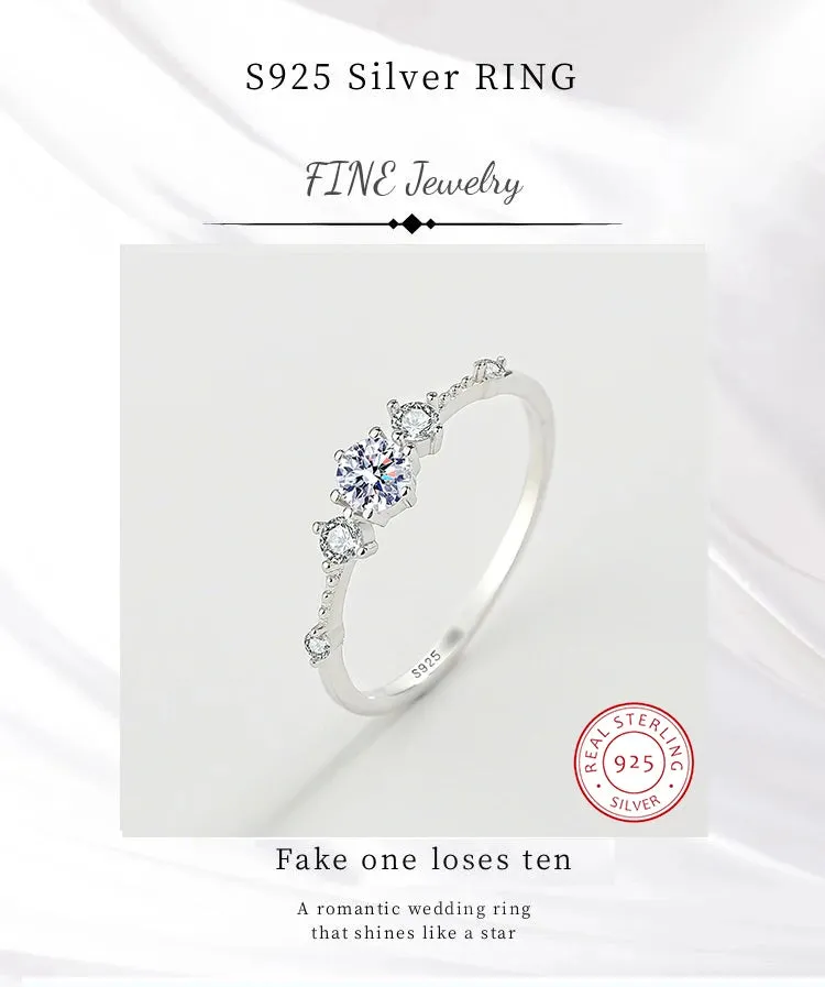 Diamond cut Lovers Silver Ring