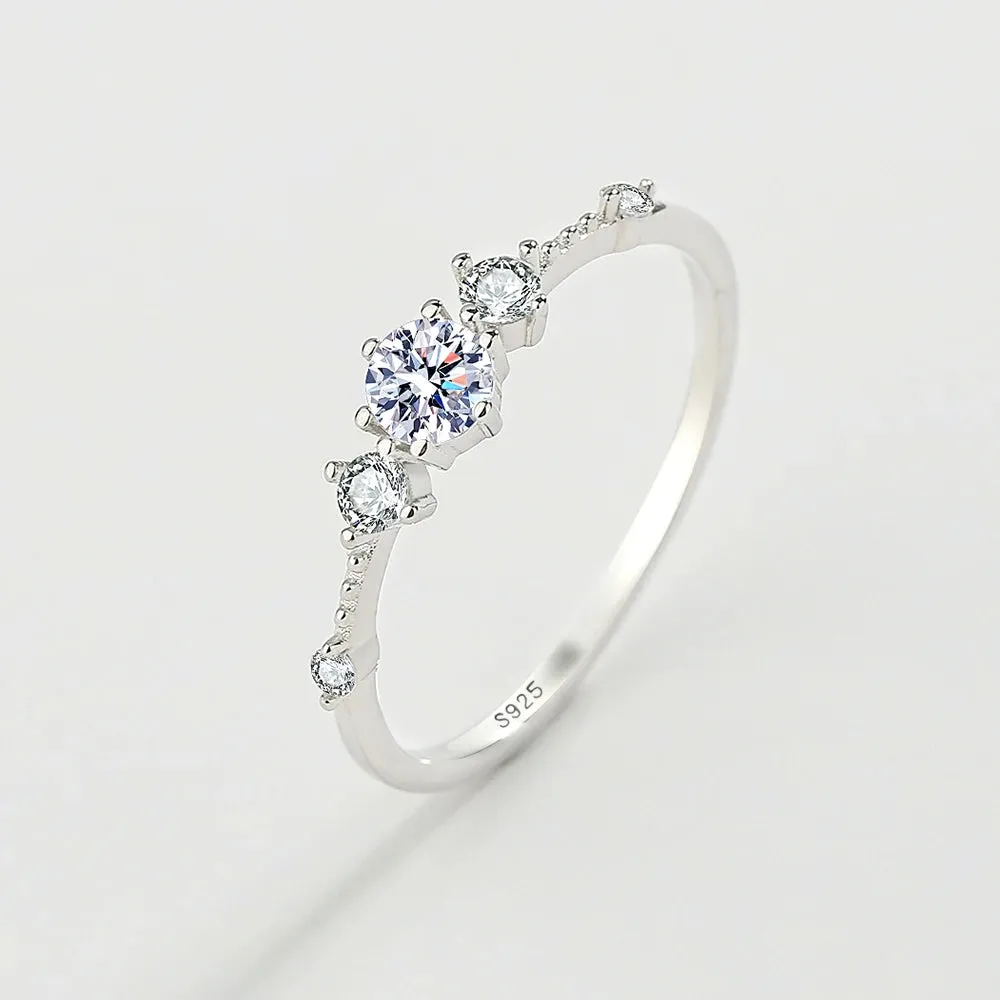 Diamond cut Lovers Silver Ring