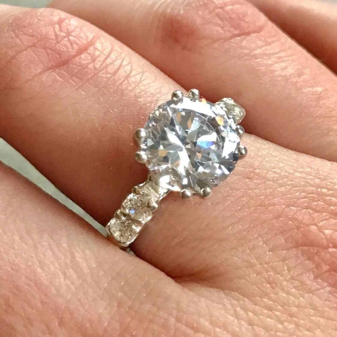 Diamond Engagement Ring - Sparkly Diamond Ring - Elegant Solitaire Ring