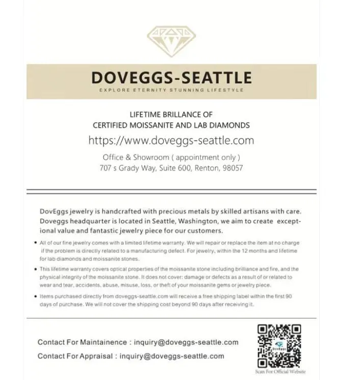 Doveggs solitaire emerald moissanite stud earrings for women