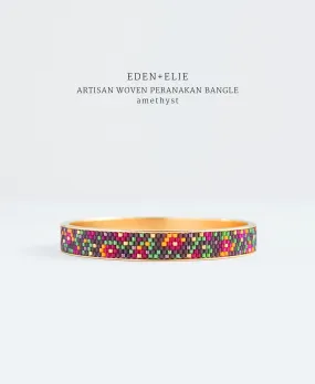 EDEN   ELIE Modern Peranakan gold narrow bangle - amethyst