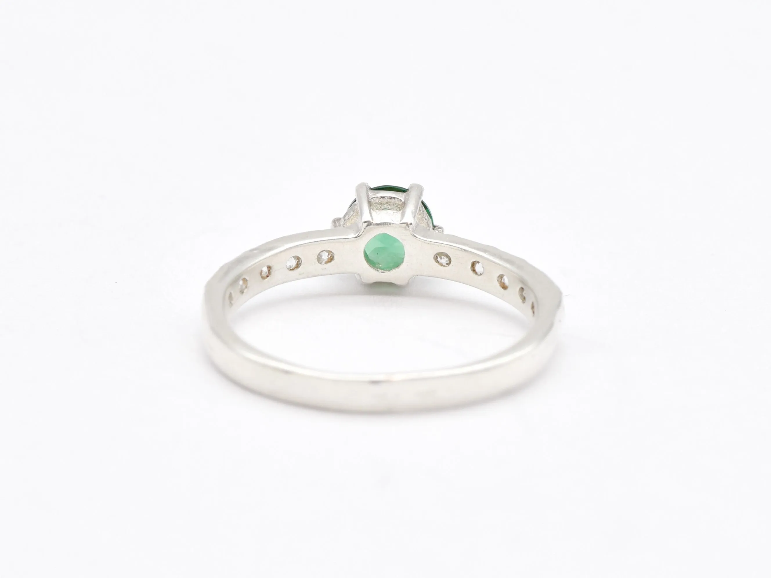 Emerald Engagement Ring - Green Diamond Ring - Classy Vintage Ring