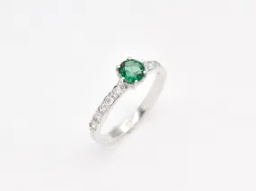 Emerald Engagement Ring - Green Diamond Ring - Classy Vintage Ring