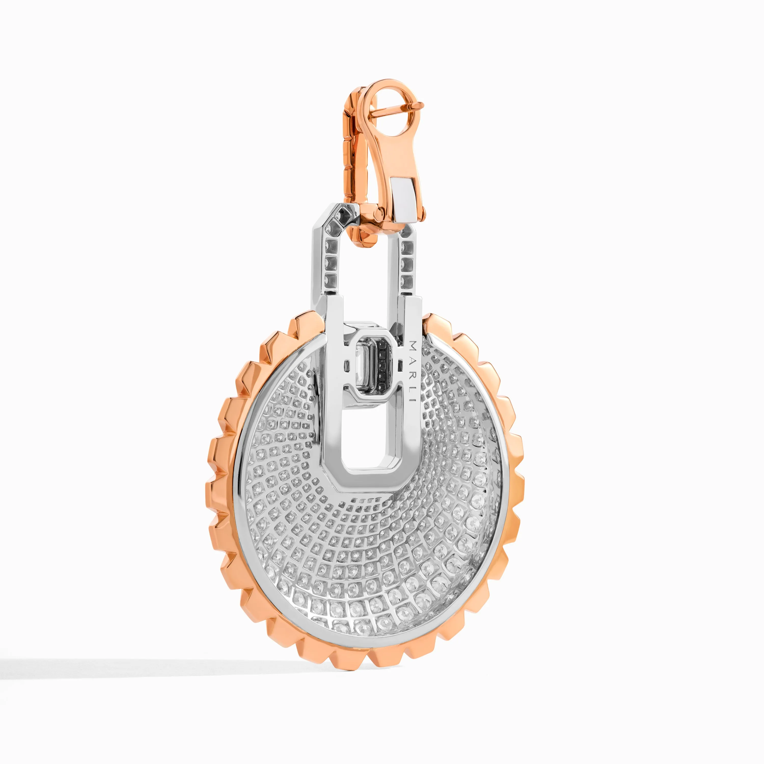 Empire Two-Tone Diamond Large Statement Earrings
