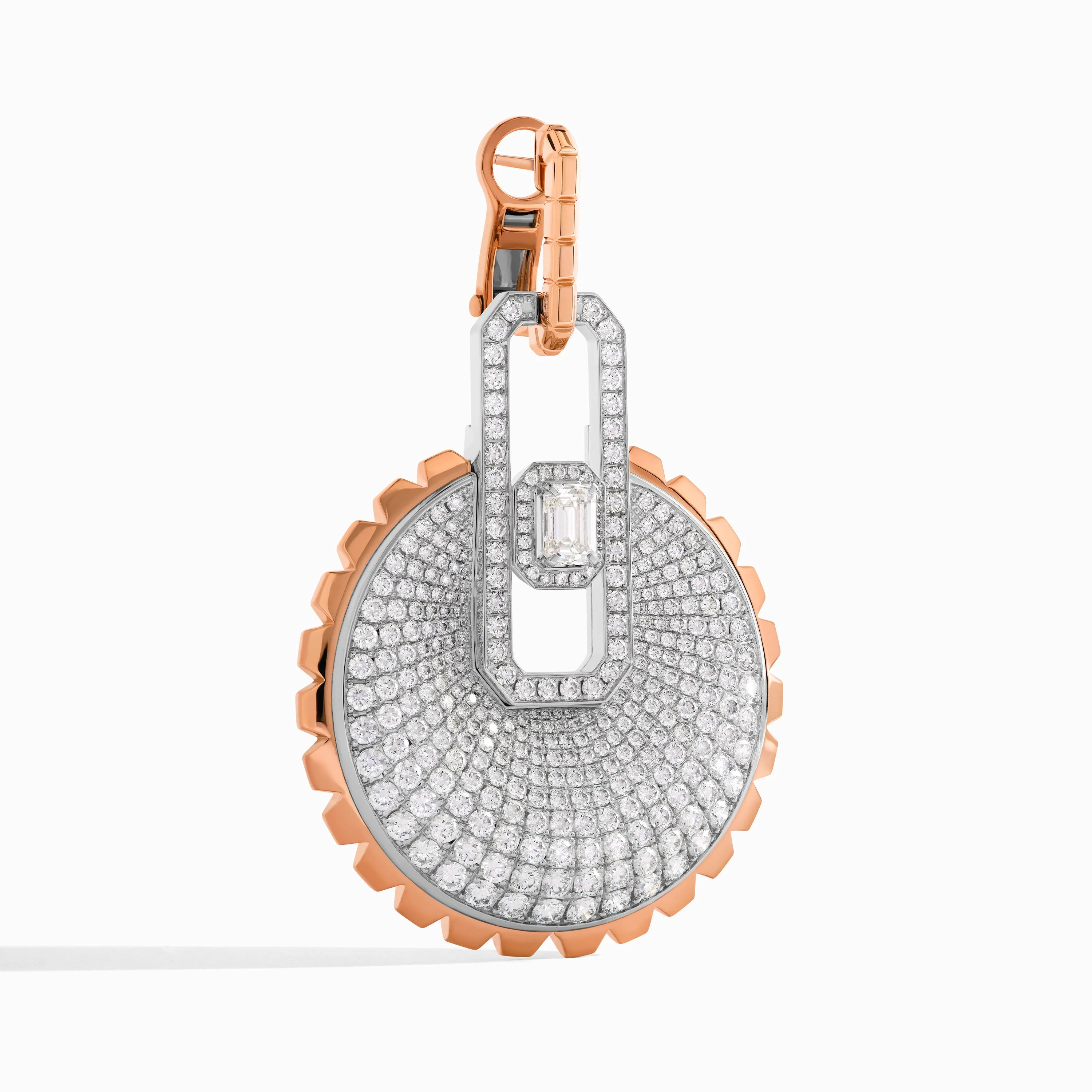 Empire Two-Tone Diamond Large Statement Earrings