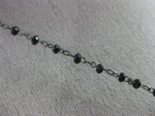 ESTATE LARGE & LONG AAA TAHITIAN PEARL & BLACK QUARTZ 14KT BLACK GOLD NECKLACE