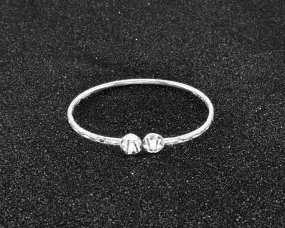 Extra Light Steel Pan Silver Bangle with Calypso Pattern