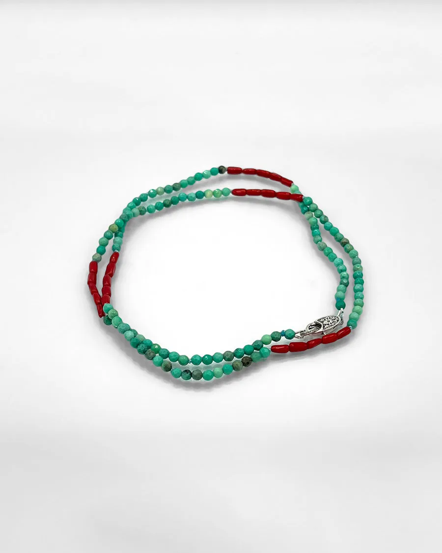 Faceted Green Moss Opal Necklace