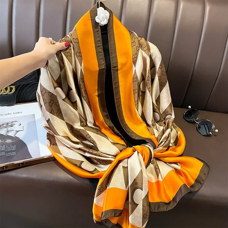 Fashionable Dual-purpose Long Satin Silk scarf